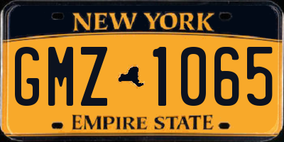 NY license plate GMZ1065