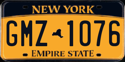 NY license plate GMZ1076