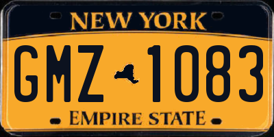 NY license plate GMZ1083