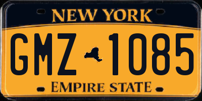 NY license plate GMZ1085