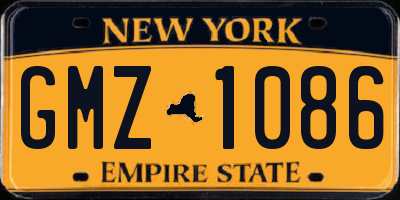 NY license plate GMZ1086