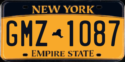 NY license plate GMZ1087