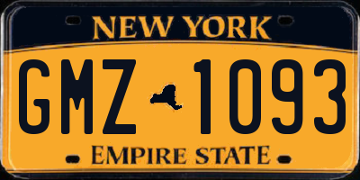 NY license plate GMZ1093