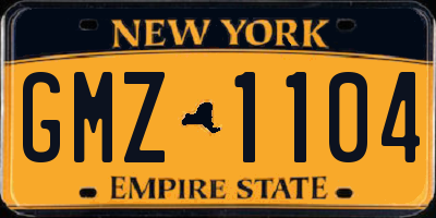 NY license plate GMZ1104