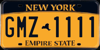 NY license plate GMZ1111