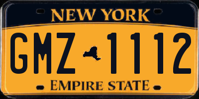 NY license plate GMZ1112