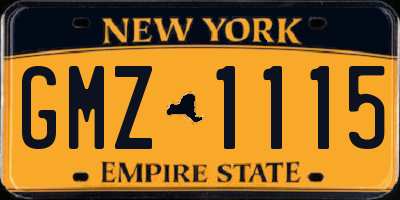 NY license plate GMZ1115