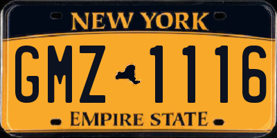 NY license plate GMZ1116