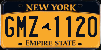 NY license plate GMZ1120
