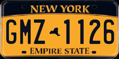 NY license plate GMZ1126