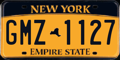 NY license plate GMZ1127