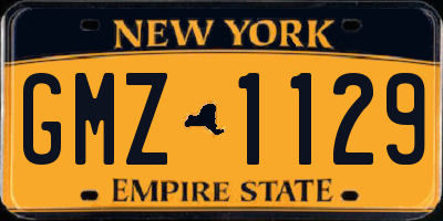 NY license plate GMZ1129