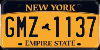 NY license plate GMZ1137