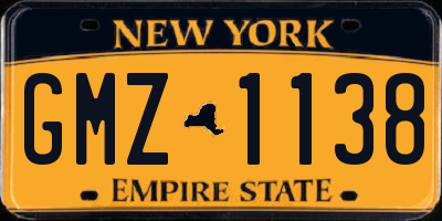 NY license plate GMZ1138