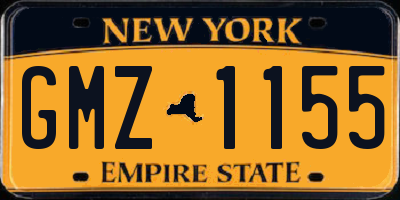 NY license plate GMZ1155