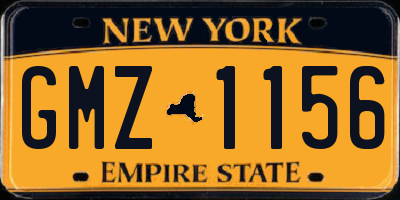 NY license plate GMZ1156