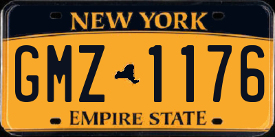 NY license plate GMZ1176