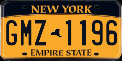 NY license plate GMZ1196