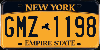 NY license plate GMZ1198