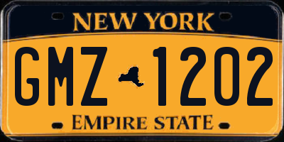 NY license plate GMZ1202