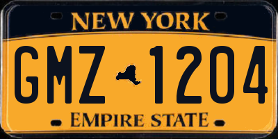 NY license plate GMZ1204