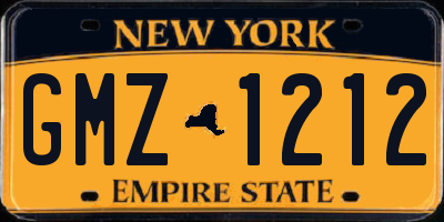 NY license plate GMZ1212