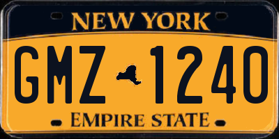 NY license plate GMZ1240