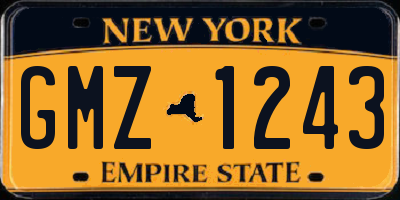 NY license plate GMZ1243