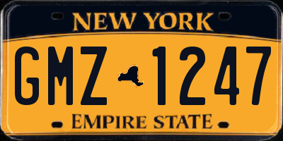 NY license plate GMZ1247