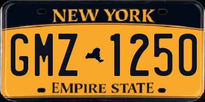 NY license plate GMZ1250
