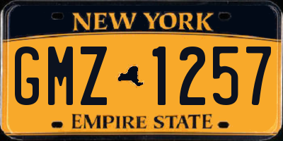 NY license plate GMZ1257