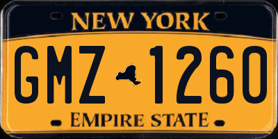 NY license plate GMZ1260