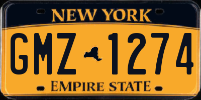 NY license plate GMZ1274