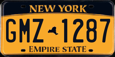 NY license plate GMZ1287
