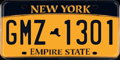 NY license plate GMZ1301