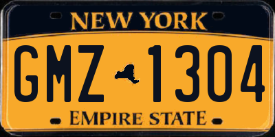 NY license plate GMZ1304