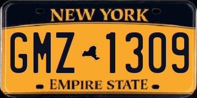 NY license plate GMZ1309