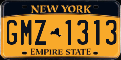 NY license plate GMZ1313
