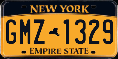 NY license plate GMZ1329
