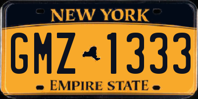 NY license plate GMZ1333