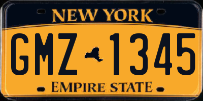 NY license plate GMZ1345