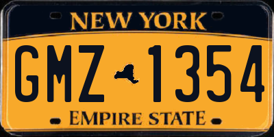 NY license plate GMZ1354