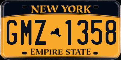 NY license plate GMZ1358