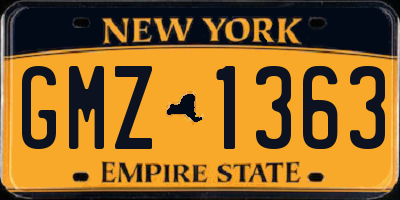 NY license plate GMZ1363