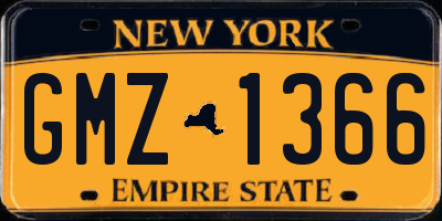 NY license plate GMZ1366
