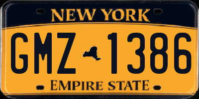 NY license plate GMZ1386