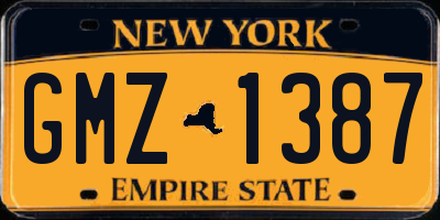 NY license plate GMZ1387