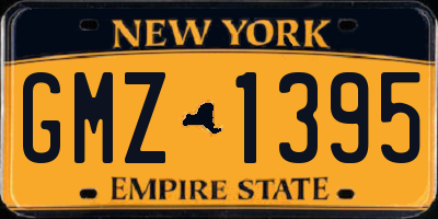NY license plate GMZ1395