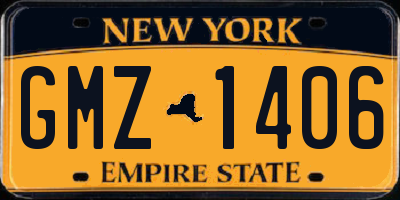 NY license plate GMZ1406