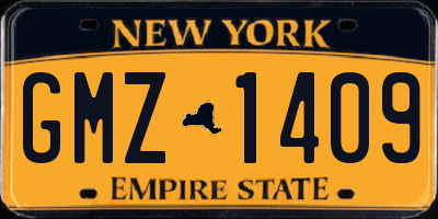 NY license plate GMZ1409